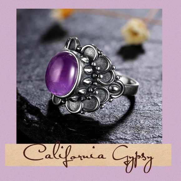 Amethyst Bohemian Silver Ring - Picture 5 of 6